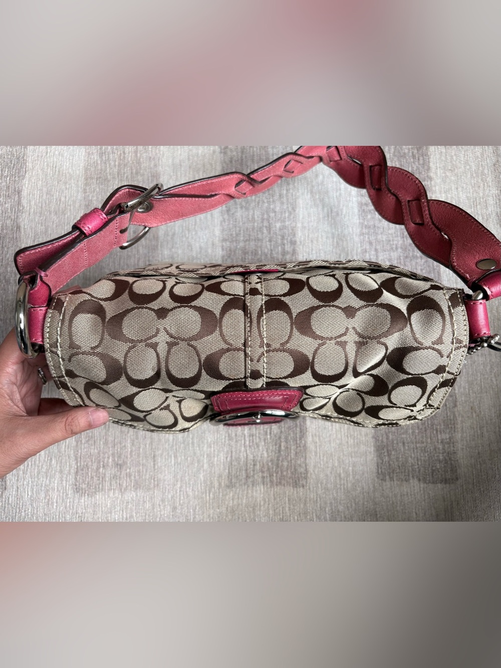 COACH Y2K PINK Khaki Signature Double Pocket Soho Buc… - Gem
